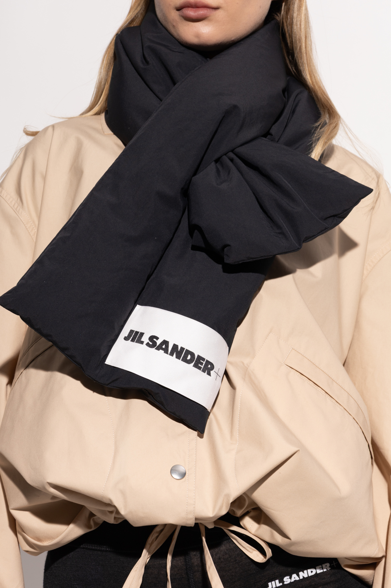 Black Scarf with logo JIL SANDER+ - Vitkac AS